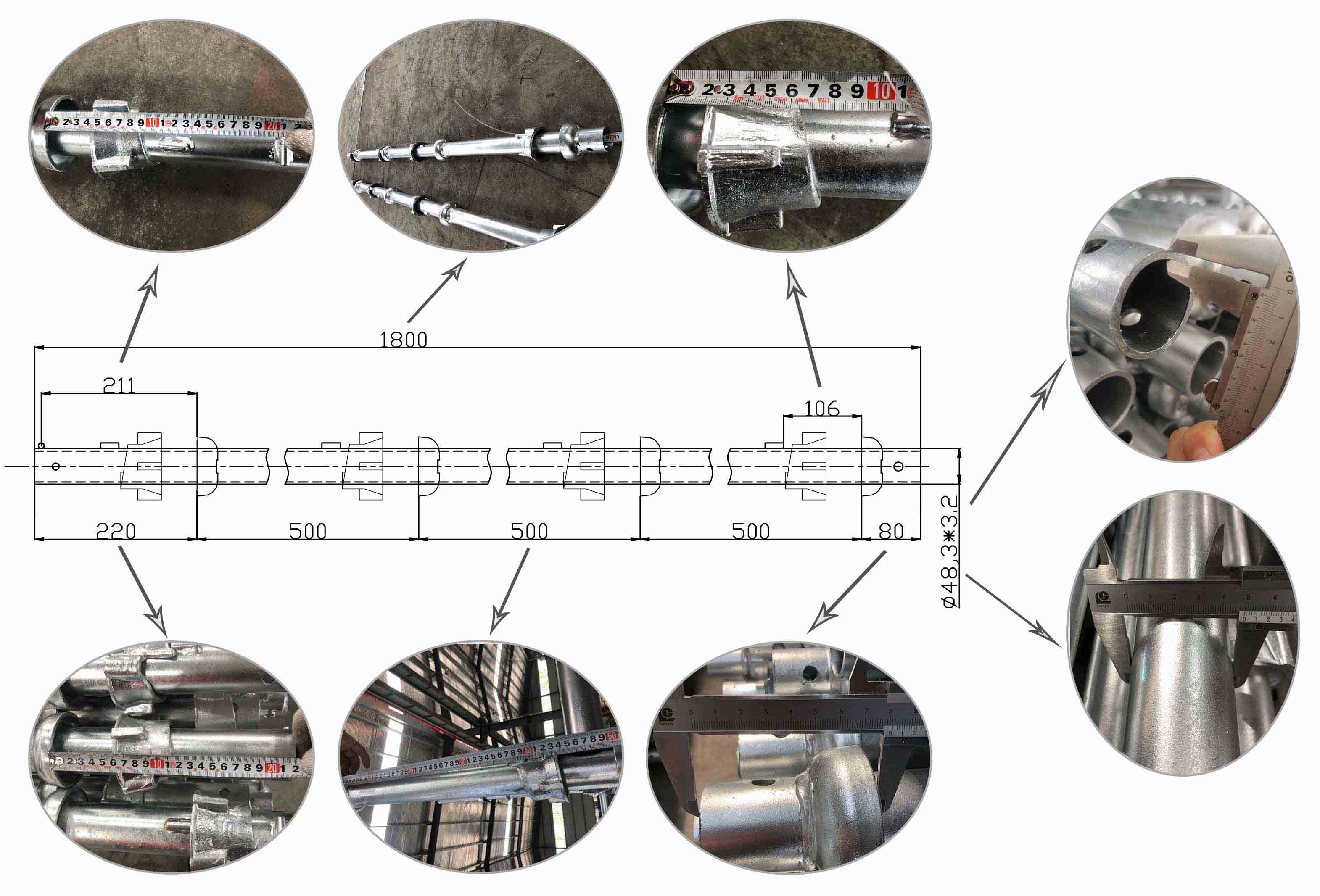 EK Cuplock 스캐 폴딩 검사
