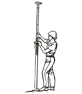 내부 튜브의 인접한 구멍을 통해 핀을 삽입하십시오.